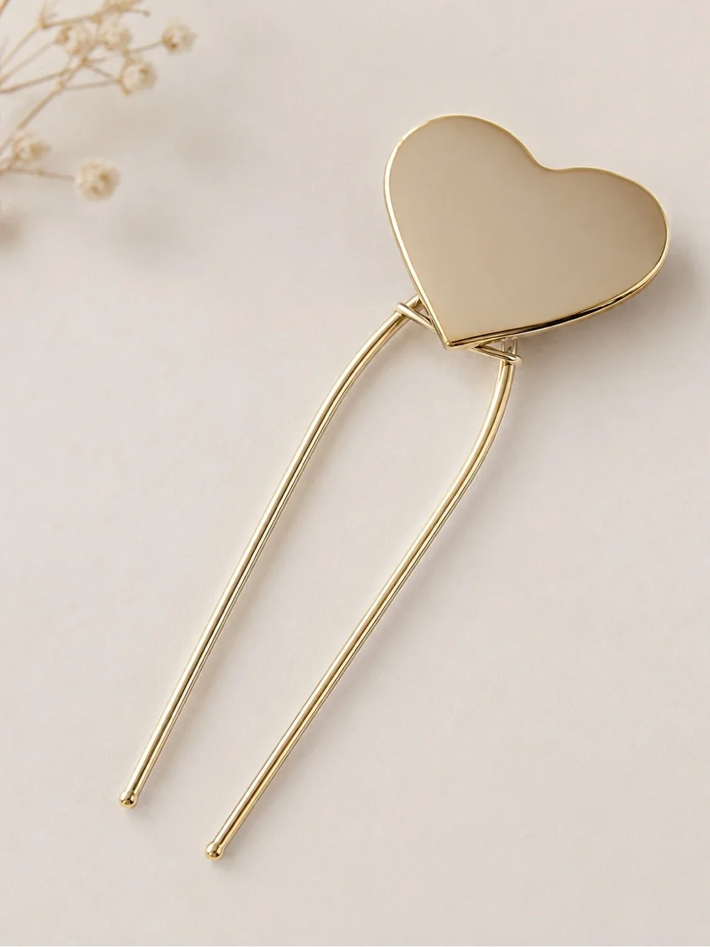 NWT FREE PEOPLE Glistening Gold-Plated Hair Pin | Gold Heart MSRP $48